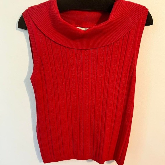Women's white stag, large, mock neck sleeveless sweater. Patriotic‎ 4 of July. - Picture 3 of 6